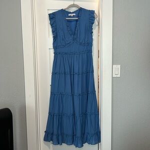 Blue Ruffled Maxi Dress